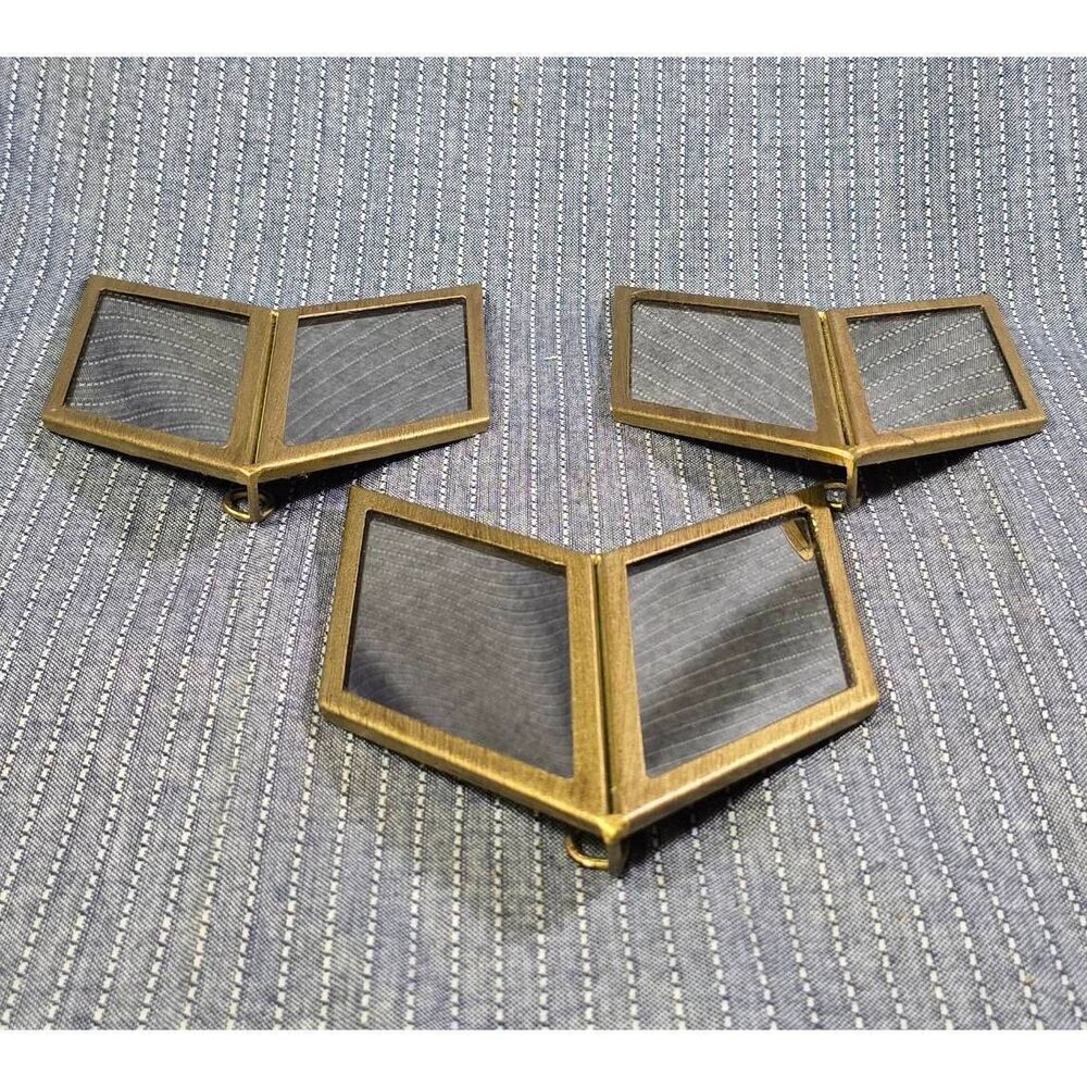Urban Outfitters Wall Mirror Decor Brass Chevron Set of 3